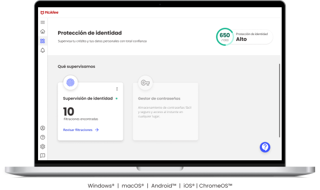 McAfee Identity Theft Protection permite monitorizar múltiples filtrados de datos personales.