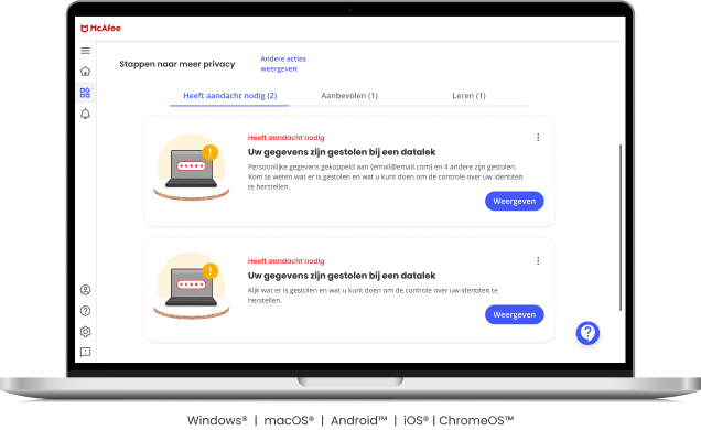 McAfee identiteitsdiefstalbescherming U hebt elke diefstal van persoonlijke gegevens klaargemaakt die u hebt kunnen lijden.