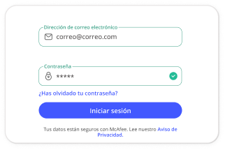 Para acceder a McAfee Total Protection sólo necesitas una cuenta de correo electrónico.
