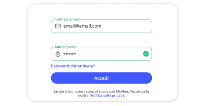 Per accedere alla protezione totale di McAfee, hai solo bisogno di un account e -mail.