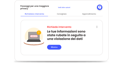 La protezione del furto di identità di McAfee ti avverte del furto di dati personali che soffri.