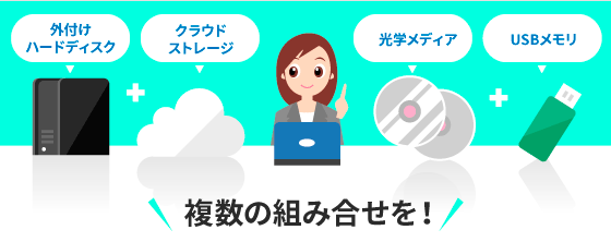 複数の手段でバックアップを