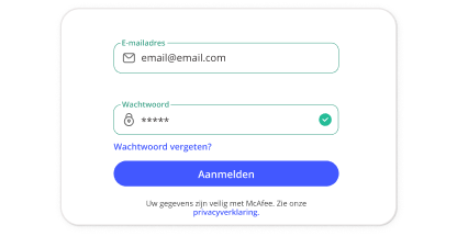 Om toegang te krijgen tot de totale bescherming van McAfee, hebt u alleen een e -mailaccount nodig.